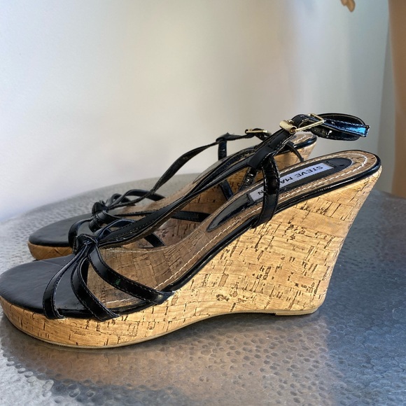 Steve Madden Cork Strap Wedges Size 10 - Picture 2 of 9